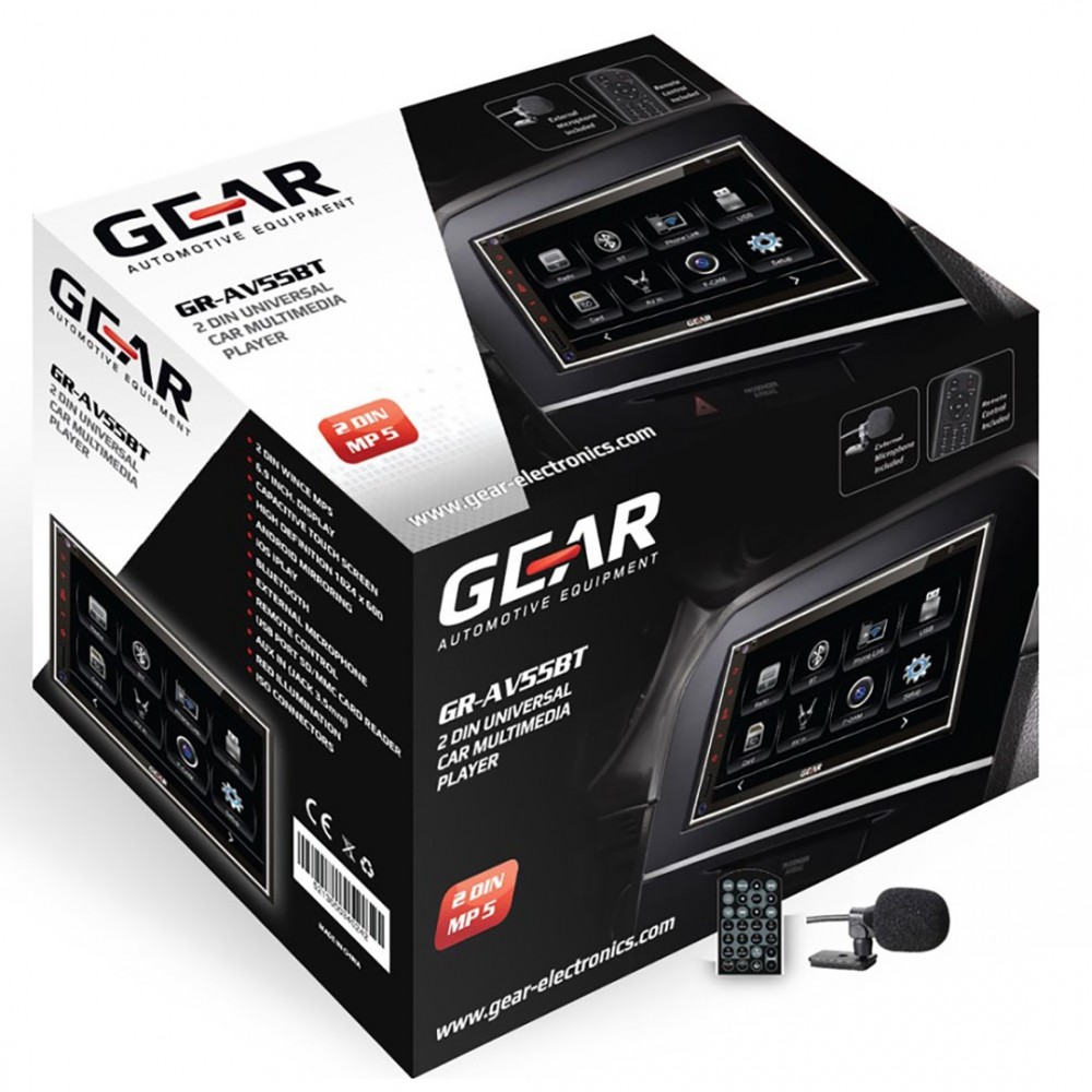 ΟΘΟΝΗ GEAR GR-AV55BT MULTIMEDIA 6.9 2 DIN ΜΕ MP5 PLAYER/USB/SD/BLUETOOTH/AUX - GR-AV55BT ΟΘΟΝΗ MULTIMEDIA 6.9 INCH 2 DIN ΜΕ MP5 PLAYER/USB/SD/BLUETOOTH/AUX