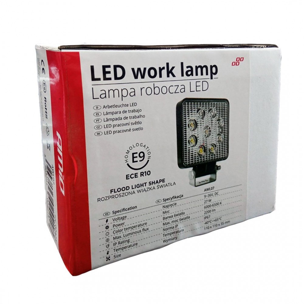 ΠΡΟΒΟΛΕΑΣ ΕΡΓΑΣΙΑΣ WORKING LAMP FLOOD 9LED 3030 9-36V 2160lm 6000K 110x110mm AWL07 AMIO – 1 ΤΕΜ. - 02421/AM ΠΡΟΒΟΛΕΑΣ ΕΡΓΑΣΙΑΣ WORKING LAMP FLOOD 9LED 3030 9-36V 2160lm 6000K 110x110mm AWL07 AMIO – 1 ΤΕΜ.