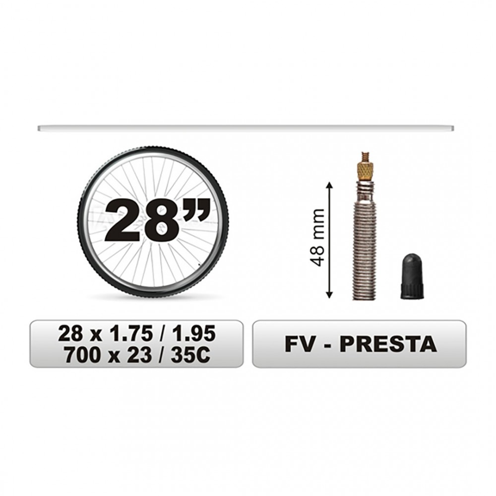 ΣΑΜΠΡΕΛΑ ΠΟΔΗΛΑΤΟΥ 28x1.75/1,95 ΜΕΓΑΛΗ ΒΑΛΒΙΔΑ 48mm CAR COMMERCE - 1 ΤΕΜ. - 68386-CC ΣΑΜΠΡΕΛΑ ΠΟΔΗΛΑΤΟΥ 28x1.75/1,95 ΜΕΓΑΛΗ ΒΑΛΒΙΔΑ 48mm CAR COMMERCE - 1 ΤΕΜ.