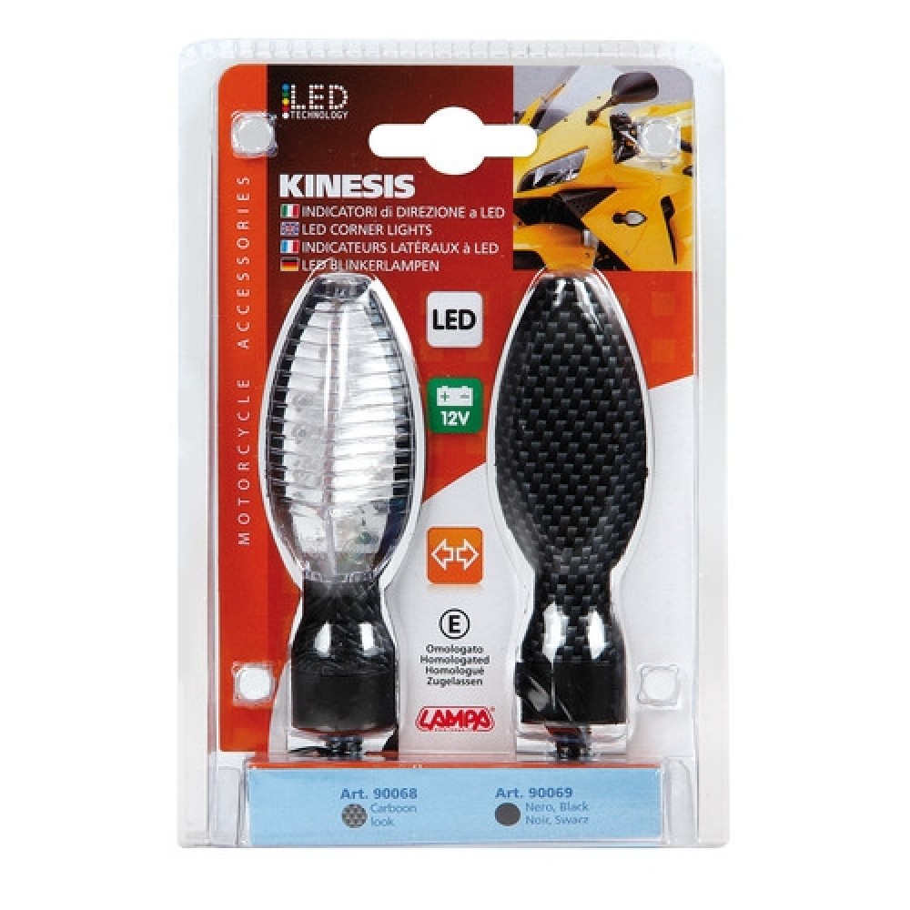 ΦΛΑΣ MOTO KINESIS CARBON 12V+LED - 9006.8-LM ΦΛΑΣ MOTO KINESIS CARBON 12V+LED