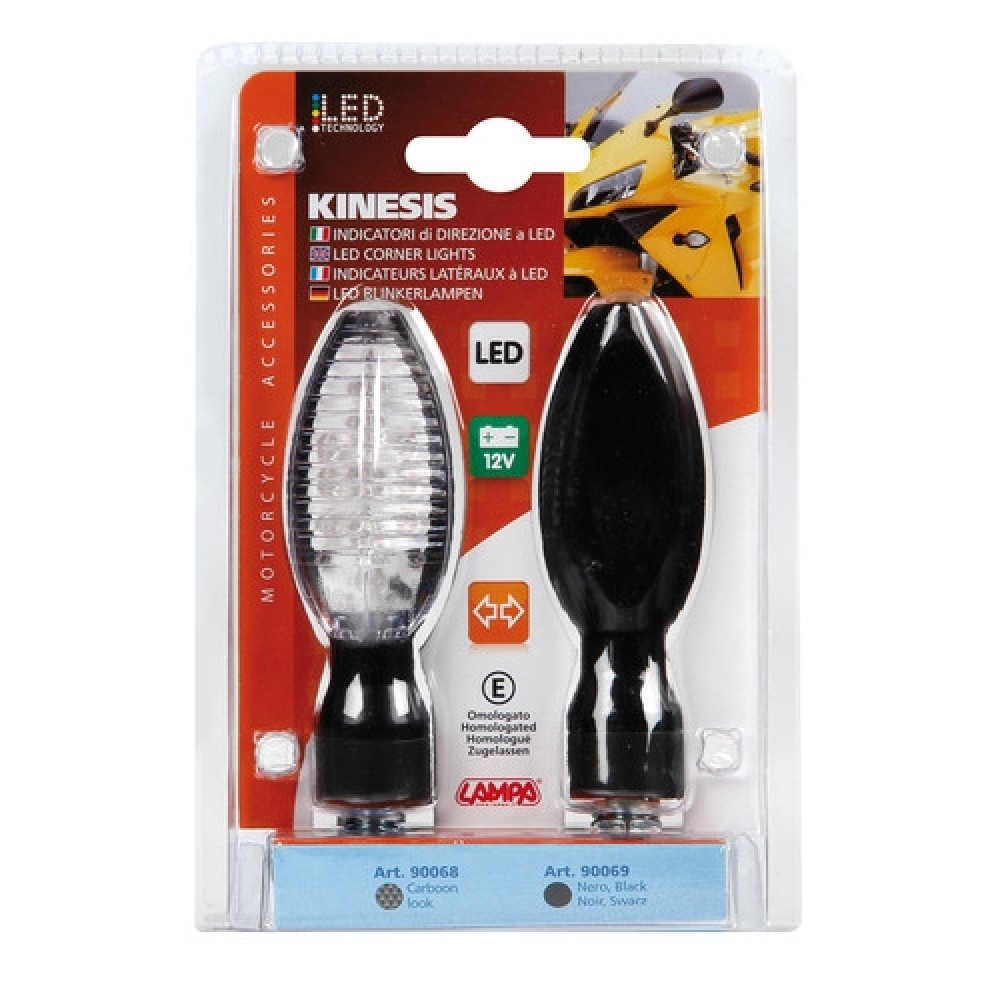 ΦΛΑΣ MOTO KINESIS ΜΑΥΡΟ 12V+LED - 9006.9-LM ΦΛΑΣ MOTO KINESIS ΜΑΥΡΟ 12V+LED
