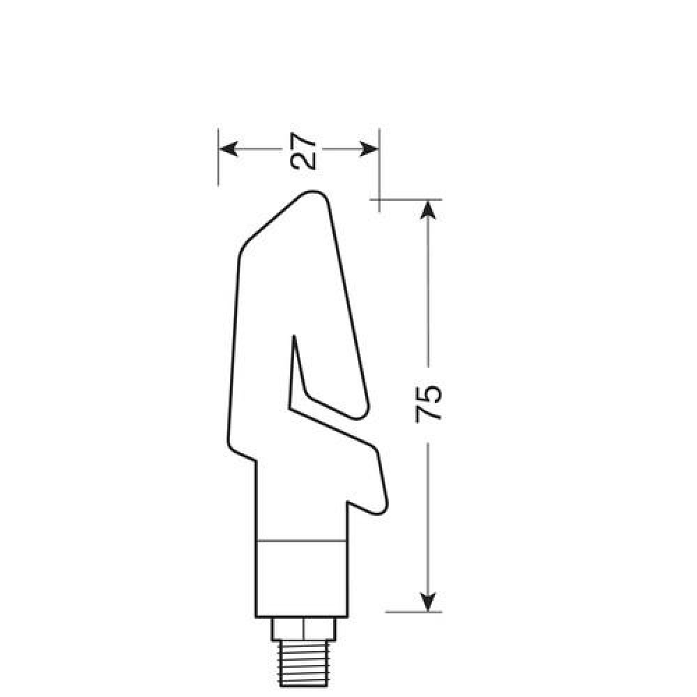Φλάς KAP Μάυρο με LED 75x27mm - 9024.6-LM Φλάς KAP Μάυρο με LED 75x27mm