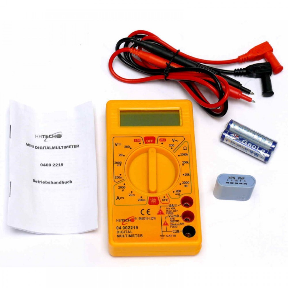 Heitech 04002219 Ψηφιακό πολύμετρο με οθόνη και buzzer - 04002219 Heitech 04002219 Ψηφιακό πολύμετρο με οθόνη και buzzer - 04002219