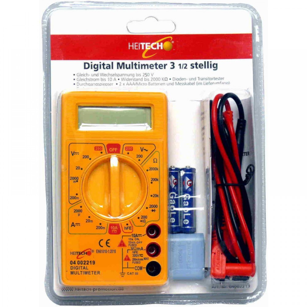 Heitech 04002219 Ψηφιακό πολύμετρο με οθόνη και buzzer - 04002219 Heitech 04002219 Ψηφιακό πολύμετρο με οθόνη και buzzer - 04002219