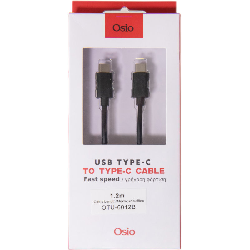 Osio OTU-6012B Καλώδιο USB Type-C σε USB Type-C – 1.2 m