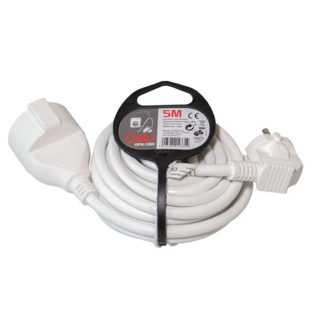 Osio OPS-1505 Προέκταση πρίζας Schuko αρσενικό σε θηλυκό με παιδική προστασία 5 m - OPS-1505 Osio OPS-1505 Προέκταση πρίζας Schuko αρσενικό σε θηλυκό με παιδική προστασία 5 m - OPS-1505