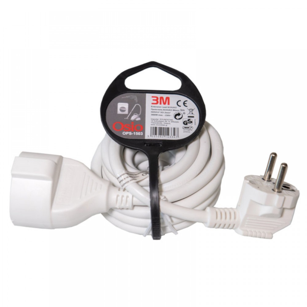 Osio OPS-1503 Προέκταση πρίζας Schuko αρσενικό σε θηλυκό με παιδική προστασία 3 m - OPS-1503 Osio OPS-1503 Προέκταση πρίζας Schuko αρσενικό σε θηλυκό με παιδική προστασία 3 m - OPS-1503