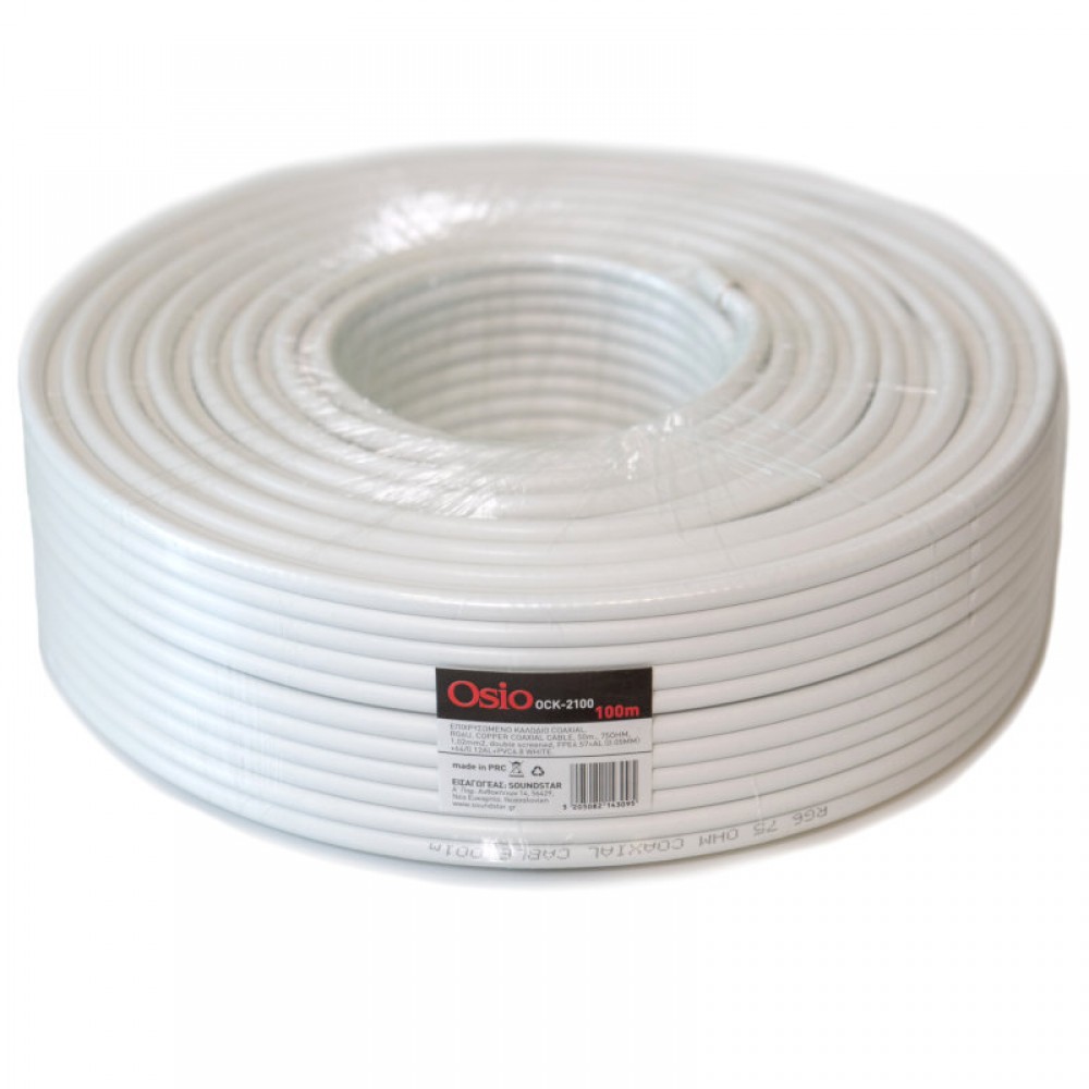 Osio OCK-2100 Ομοαξονικό καλώδιο κεραίας 100M 75Ω - OCK-2100 Osio OCK-2100 Ομοαξονικό καλώδιο κεραίας 100M 75Ω - OCK-2100