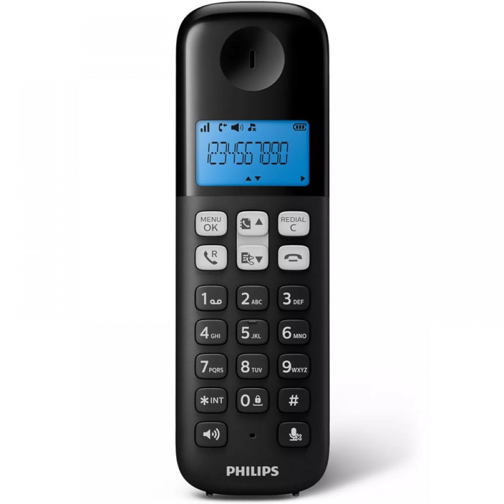 Philips D1611B/GRS Μαύρο (Ελληνικό Μενού) Ασύρματο τηλέφωνο ανοιχτή ακρόαση, φωτιζόμενη οθόνη και 50 μνήμες - D1611B/GRS Philips D1611B/GRS Μαύρο (Ελληνικό Μενού) Ασύρματο τηλέφωνο ανοιχτή ακρόαση, φωτιζόμενη οθόνη και 50 μνήμες - D1611B/GRS