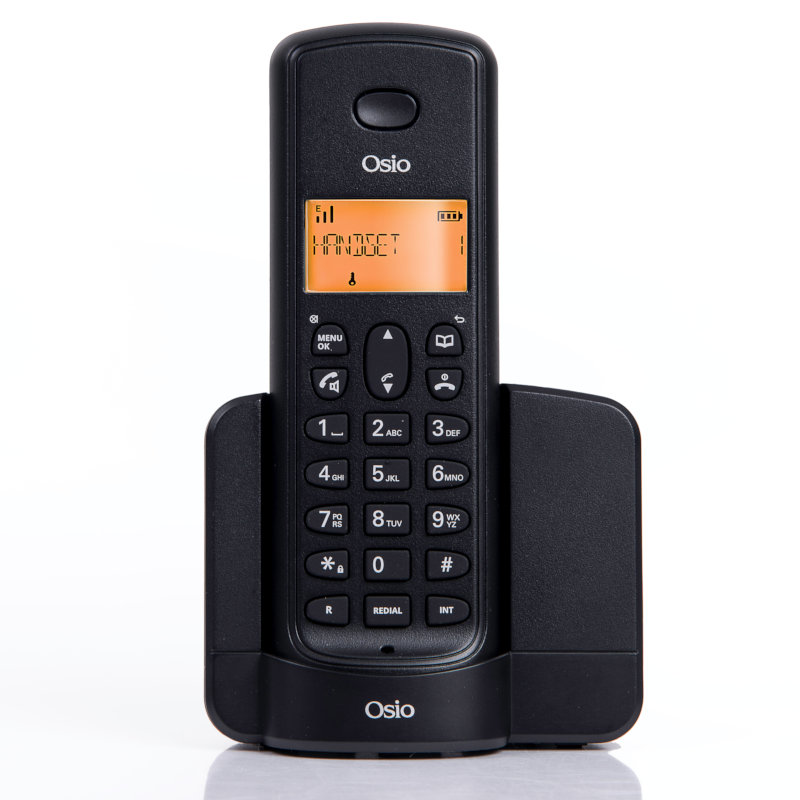 Osio OSD-8910B Μαύρο (Ελληνικό Μενού) Ασύρματο τηλέφωνο με ανοιχτή ακρόαση και 50 μνήμες τηλεφωνικού καταλόγου