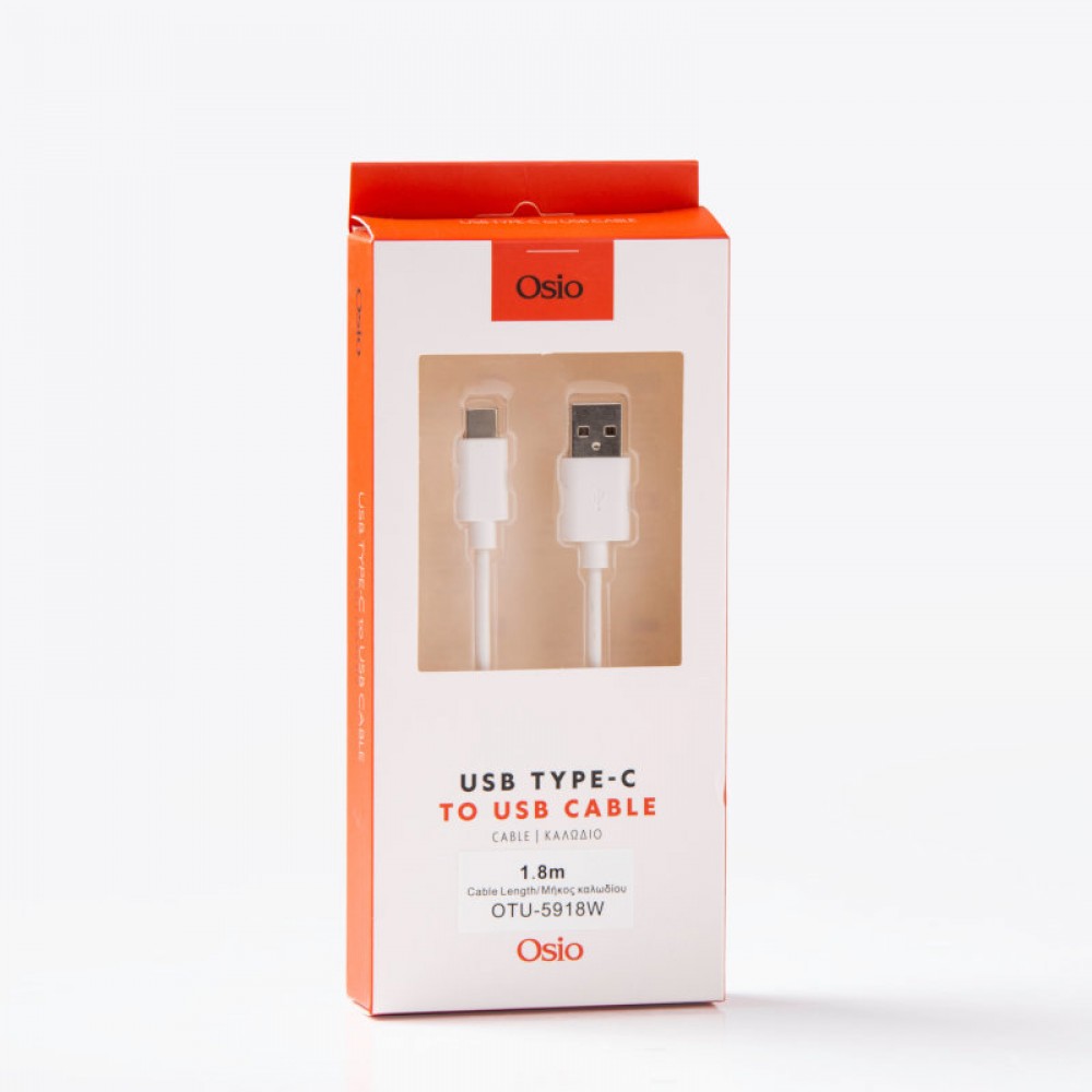 Osio OTU-5918W Καλώδιο USB σε USB TYPE C – 1.8 m - OTU-5918W Osio OTU-5918W Καλώδιο USB σε USB TYPE C – 1.8 m - OTU-5918W