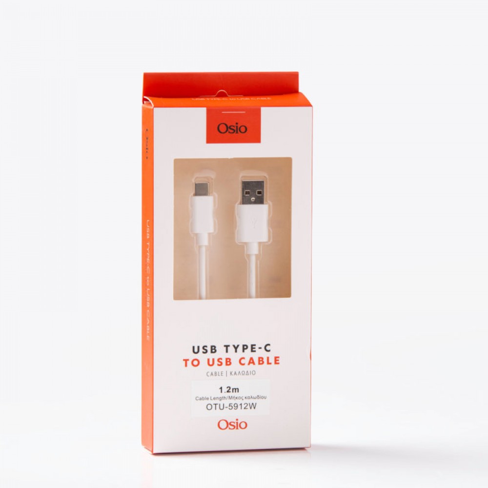 Osio OTU-5912W Καλώδιο USB σε USB TYPE C – 1.2 m - OTU-5912W Osio OTU-5912W Καλώδιο USB σε USB TYPE C – 1.2 m - OTU-5912W
