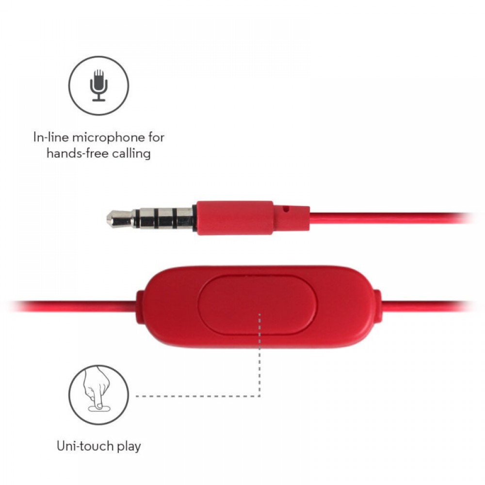 Motorola EARBUDS 2 Red In ear ακουστικά ψείρες Hands Free - EARBUDS 2 RED Motorola EARBUDS 2 Red In ear ακουστικά ψείρες Hands Free - EARBUDS 2 RED