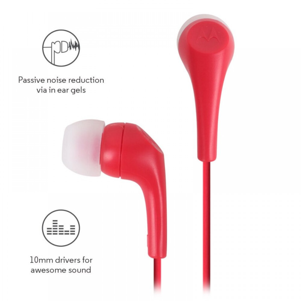 Motorola EARBUDS 2 Red In ear ακουστικά ψείρες Hands Free - EARBUDS 2 RED Motorola EARBUDS 2 Red In ear ακουστικά ψείρες Hands Free - EARBUDS 2 RED