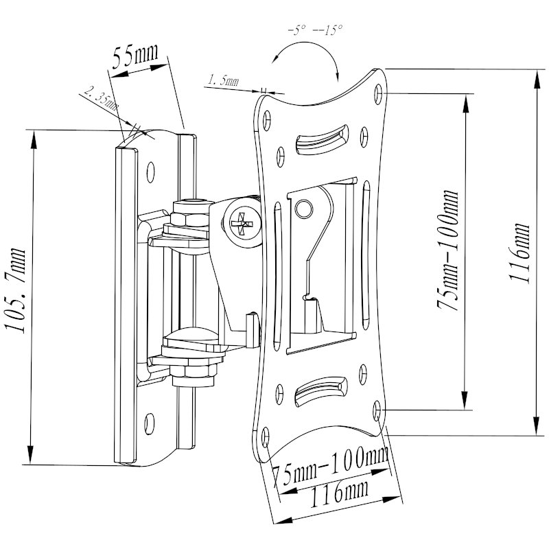 Osio OSM-1027 Βάση τηλεόρασης 10″ – 27″ – VESA 100 x 100