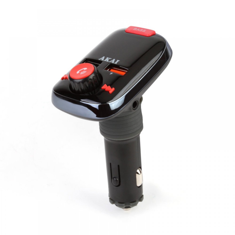 Akai FMT-74BT FM transmitter με Hands Free, φορτιστή αυτοκινήτου, Bluetooth, Aux-In / Out, micro SD, και 2 USB - FMT-74BT Akai FMT-74BT FM transmitter με Hands Free, φορτιστή αυτοκινήτου, Bluetooth, Aux-In / Out, micro SD, και 2 USB - FMT-74BT