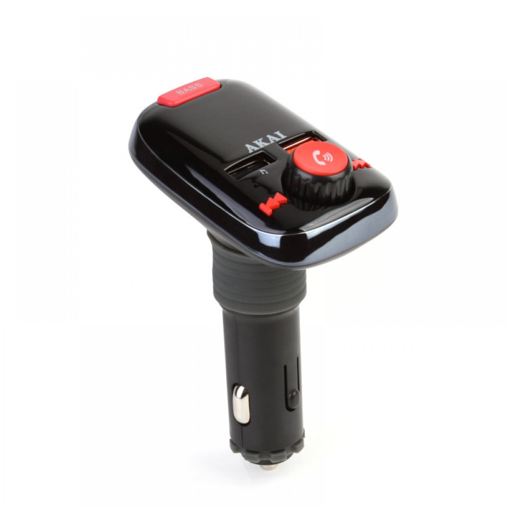 Akai FMT-74BT FM transmitter με Hands Free, φορτιστή αυτοκινήτου, Bluetooth, Aux-In / Out, micro SD, και 2 USB - FMT-74BT Akai FMT-74BT FM transmitter με Hands Free, φορτιστή αυτοκινήτου, Bluetooth, Aux-In / Out, micro SD, και 2 USB - FMT-74BT