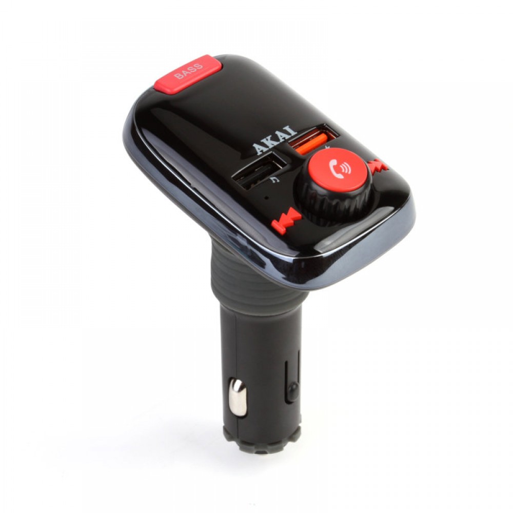 Akai FMT-74BT FM transmitter με Hands Free, φορτιστή αυτοκινήτου, Bluetooth, Aux-In / Out, micro SD, και 2 USB - FMT-74BT Akai FMT-74BT FM transmitter με Hands Free, φορτιστή αυτοκινήτου, Bluetooth, Aux-In / Out, micro SD, και 2 USB - FMT-74BT