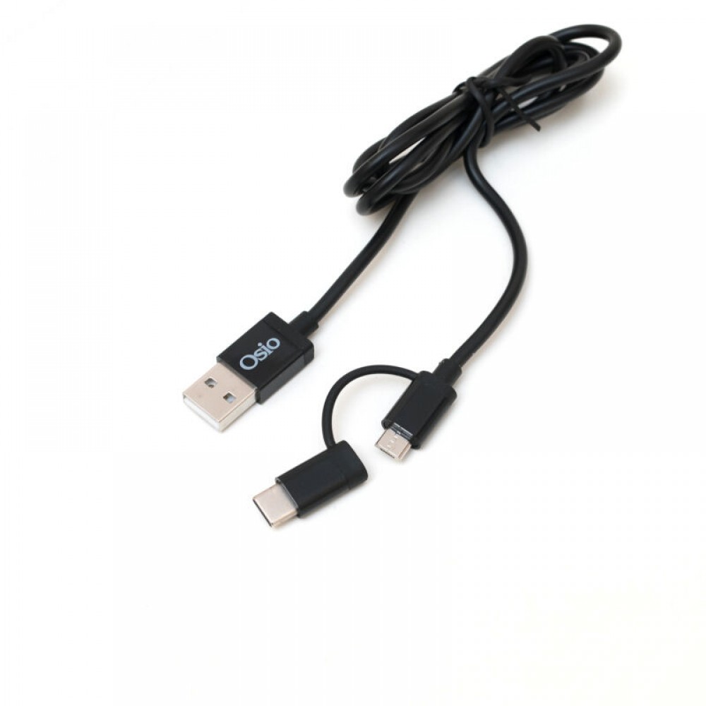 Osio OTU-495B Καλώδιο USB σε micro USB & USB TYPE C με αντάπτορα – 1 m - OTU-495B Osio OTU-495B Καλώδιο USB σε micro USB & USB TYPE C με αντάπτορα – 1 m - OTU-495B