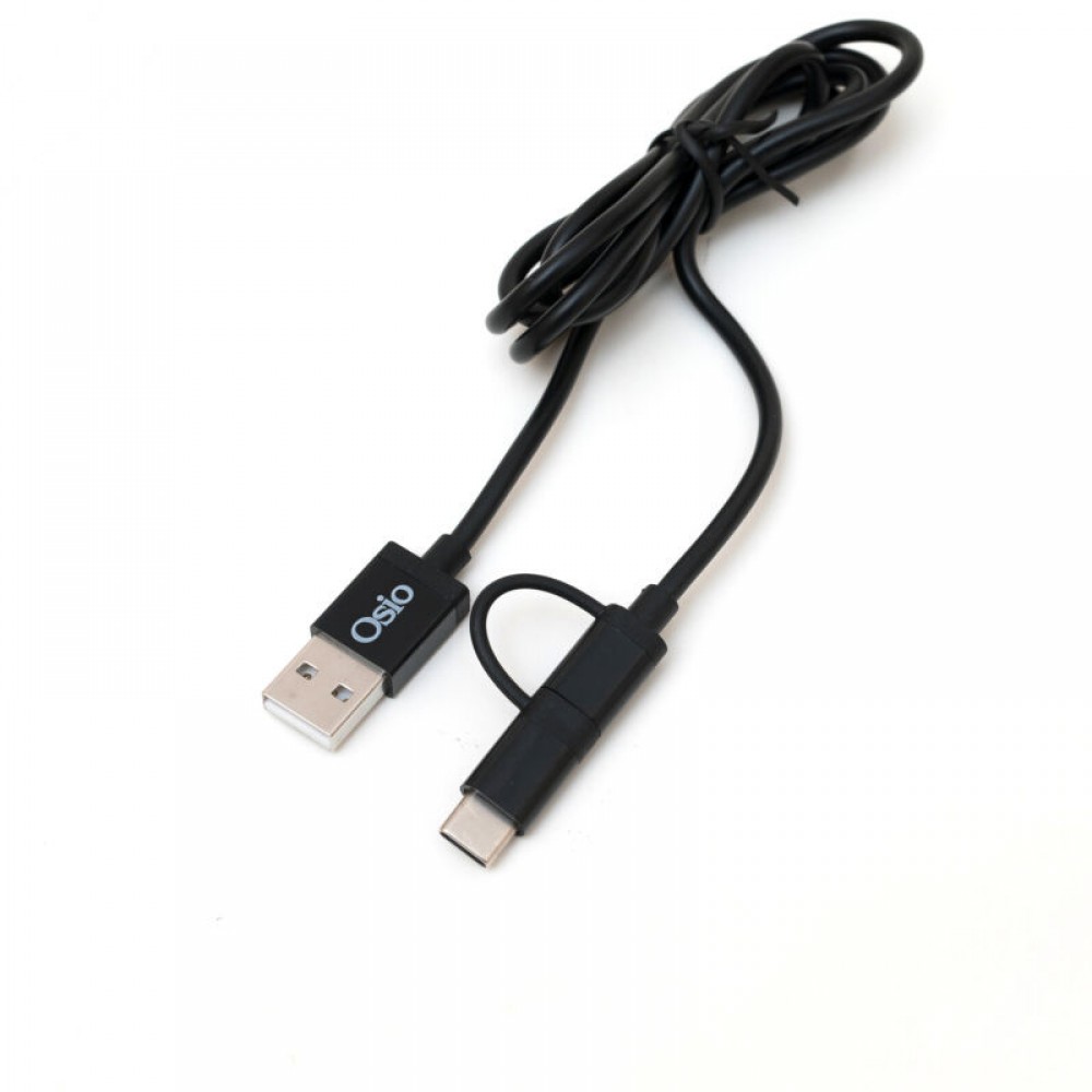 Osio OTU-495B Καλώδιο USB σε micro USB & USB TYPE C με αντάπτορα – 1 m - OTU-495B Osio OTU-495B Καλώδιο USB σε micro USB & USB TYPE C με αντάπτορα – 1 m - OTU-495B