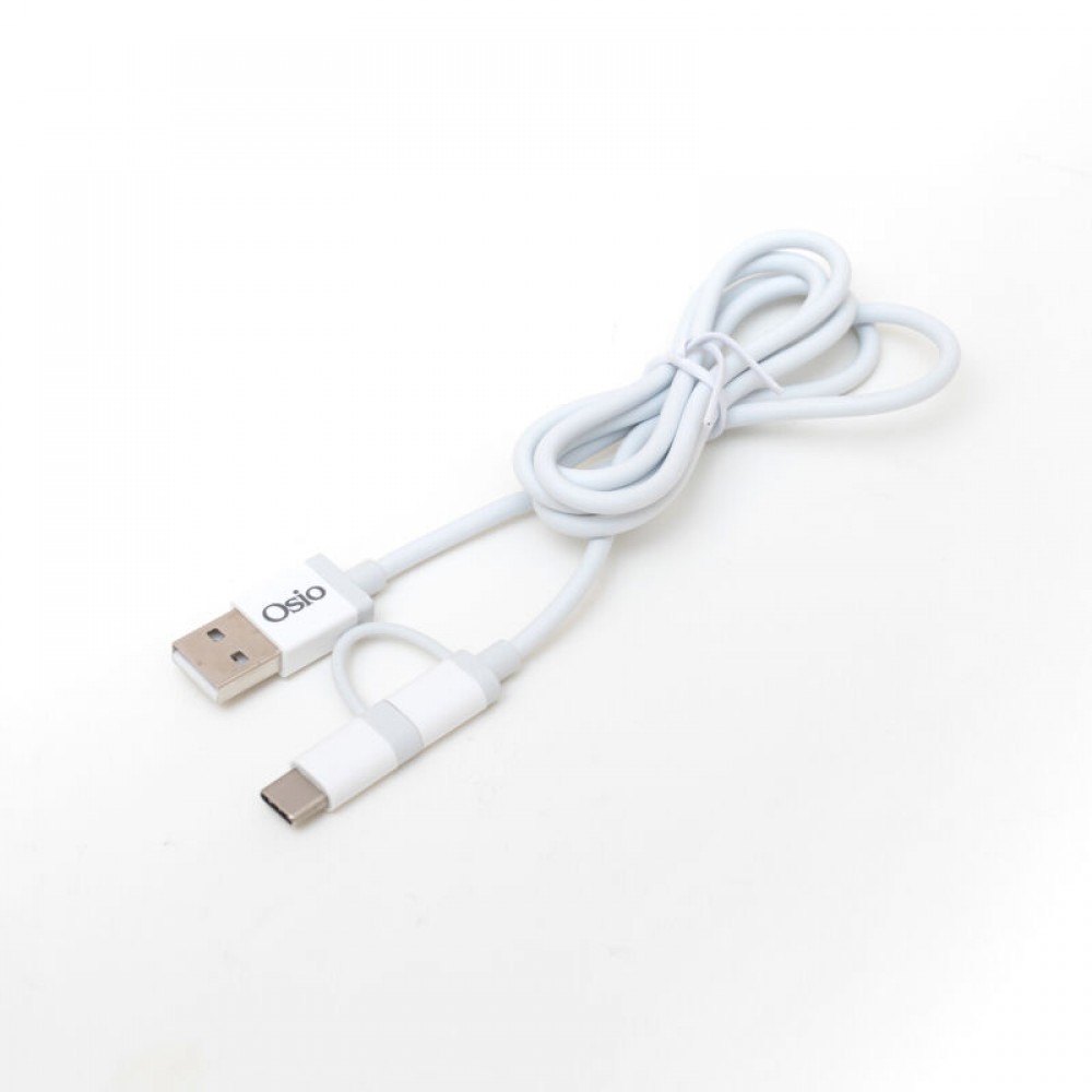Osio OTU-495W Καλώδιο USB σε micro USB & USB TYPE C με αντάπτορα – 1 m - OTU-495W Osio OTU-495W Καλώδιο USB σε micro USB & USB TYPE C με αντάπτορα – 1 m - OTU-495W