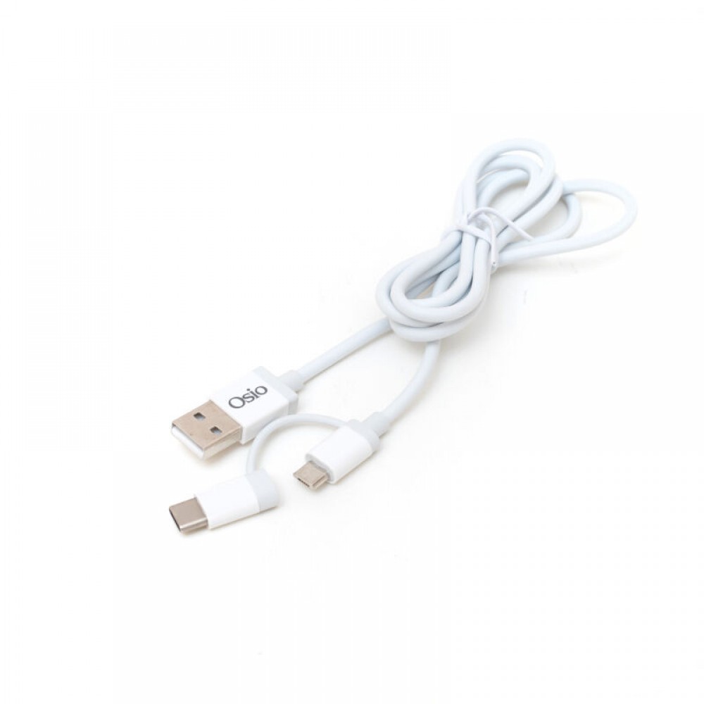 Osio OTU-495W Καλώδιο USB σε micro USB & USB TYPE C με αντάπτορα – 1 m - OTU-495W Osio OTU-495W Καλώδιο USB σε micro USB & USB TYPE C με αντάπτορα – 1 m - OTU-495W