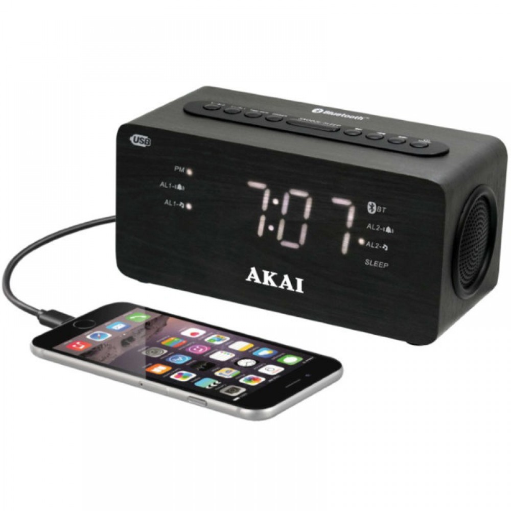 Akai ACR-2993 Ψηφιακό ξυπνητήρι με Bluetooth, Aux-In, USB για φόρτιση κινητού και διπλή αφύπνιση - ACR-2993 Akai ACR-2993 Ψηφιακό ξυπνητήρι με Bluetooth, Aux-In, USB για φόρτιση κινητού και διπλή αφύπνιση - ACR-2993