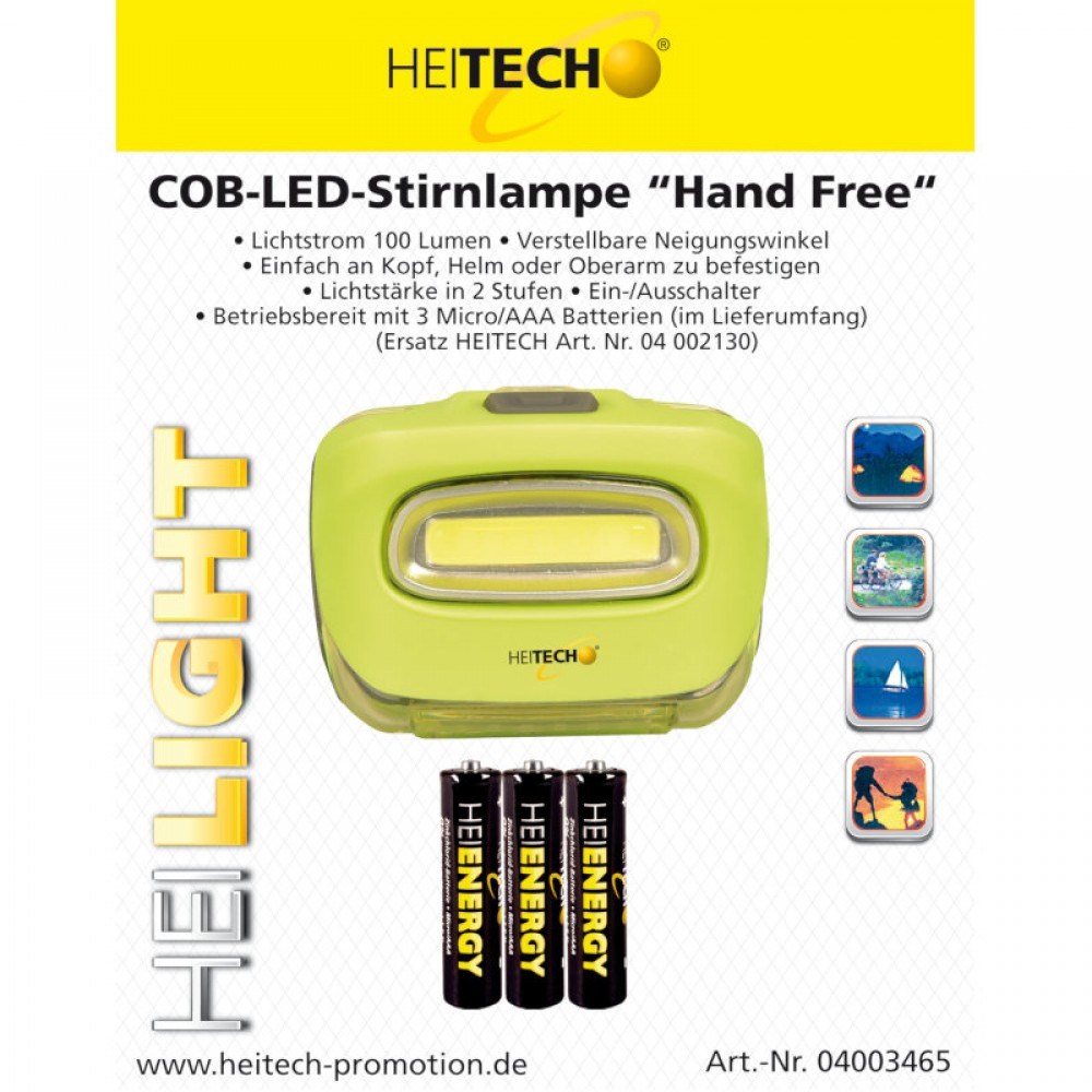 Heitech 04003465 Φακός κεφαλής Cob LED 100 Lumen - 04003465 Heitech 04003465 Φακός κεφαλής Cob LED 100 Lumen - 04003465