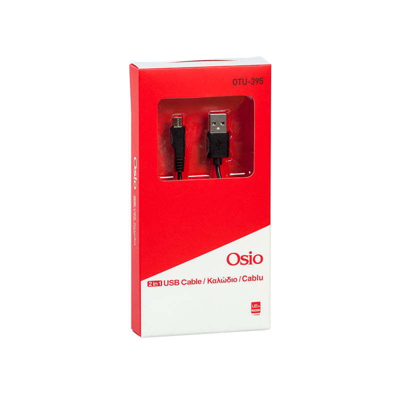 Osio OTU-395 Μαύρο Καλώδιο USB σε micro USB 1.2 m