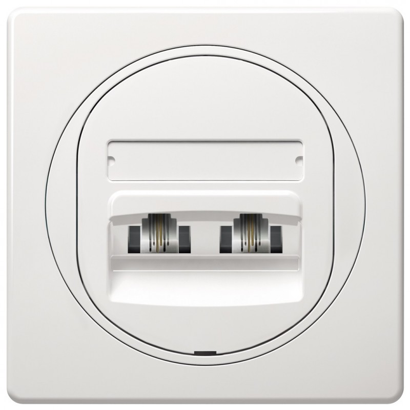 EON Double telephone socket 2xRJ12 6/4 Cat 3, white