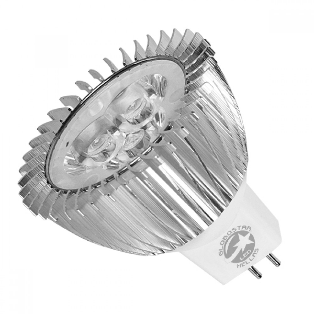 Λάμπα LED Σποτ MR16 GU5.3 3W 12V 300lm 45° Ψυχρό Λευκό 6000k GloboStar 53150 - 53150 Λάμπα LED Σποτ MR16 GU5.3 3W 12V 300lm 45° Ψυχρό Λευκό 6000k GloboStar 53150