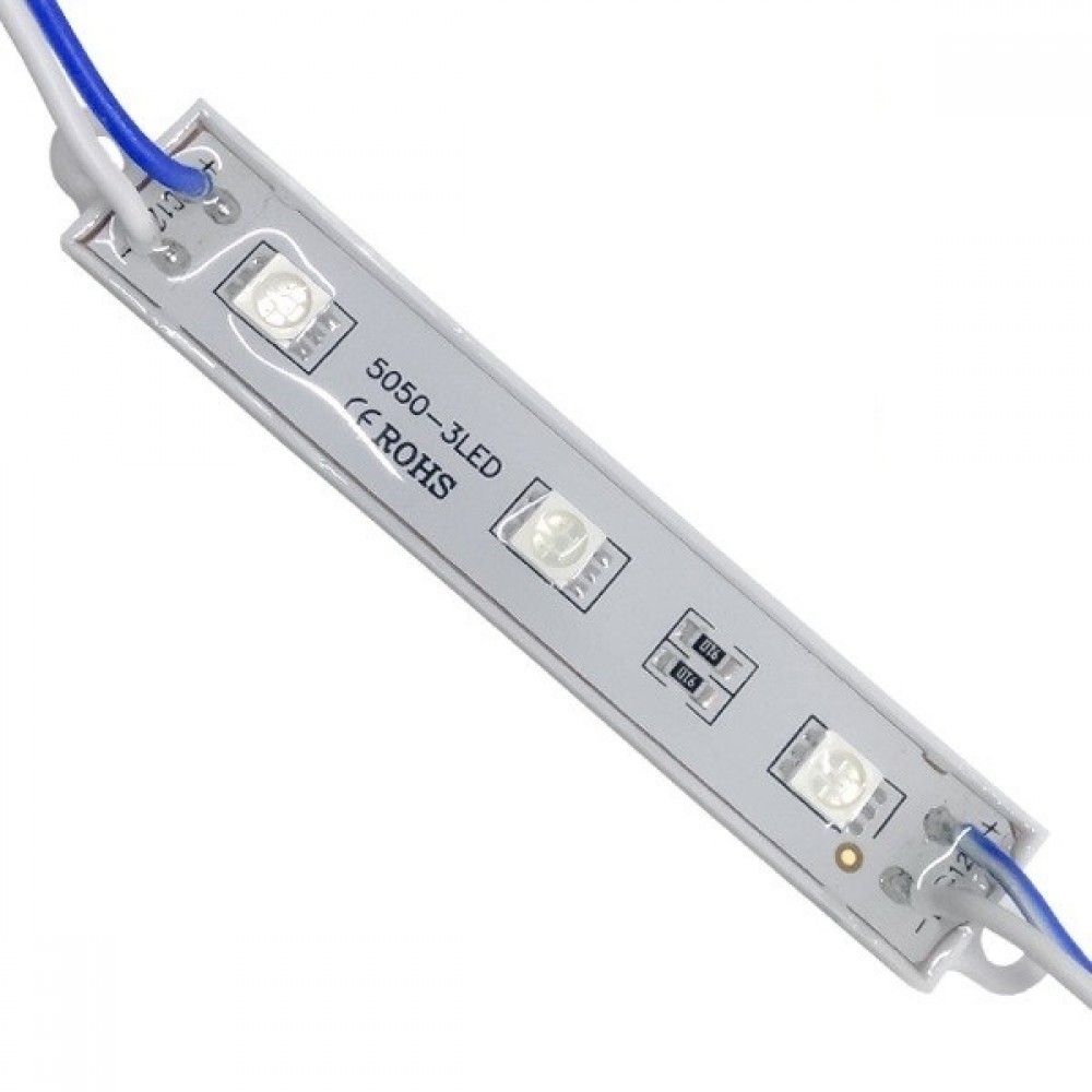 20 Τεμάχια x LED Module 3 SMD 5050 0.8W 12V 50lm IP65 Αδιάβροχο Μπλε GloboStar 65004 - 65004 20 Τεμάχια x LED Module 3 SMD 5050 0.8W 12V 50lm IP65 Αδιάβροχο Μπλε GloboStar 65004