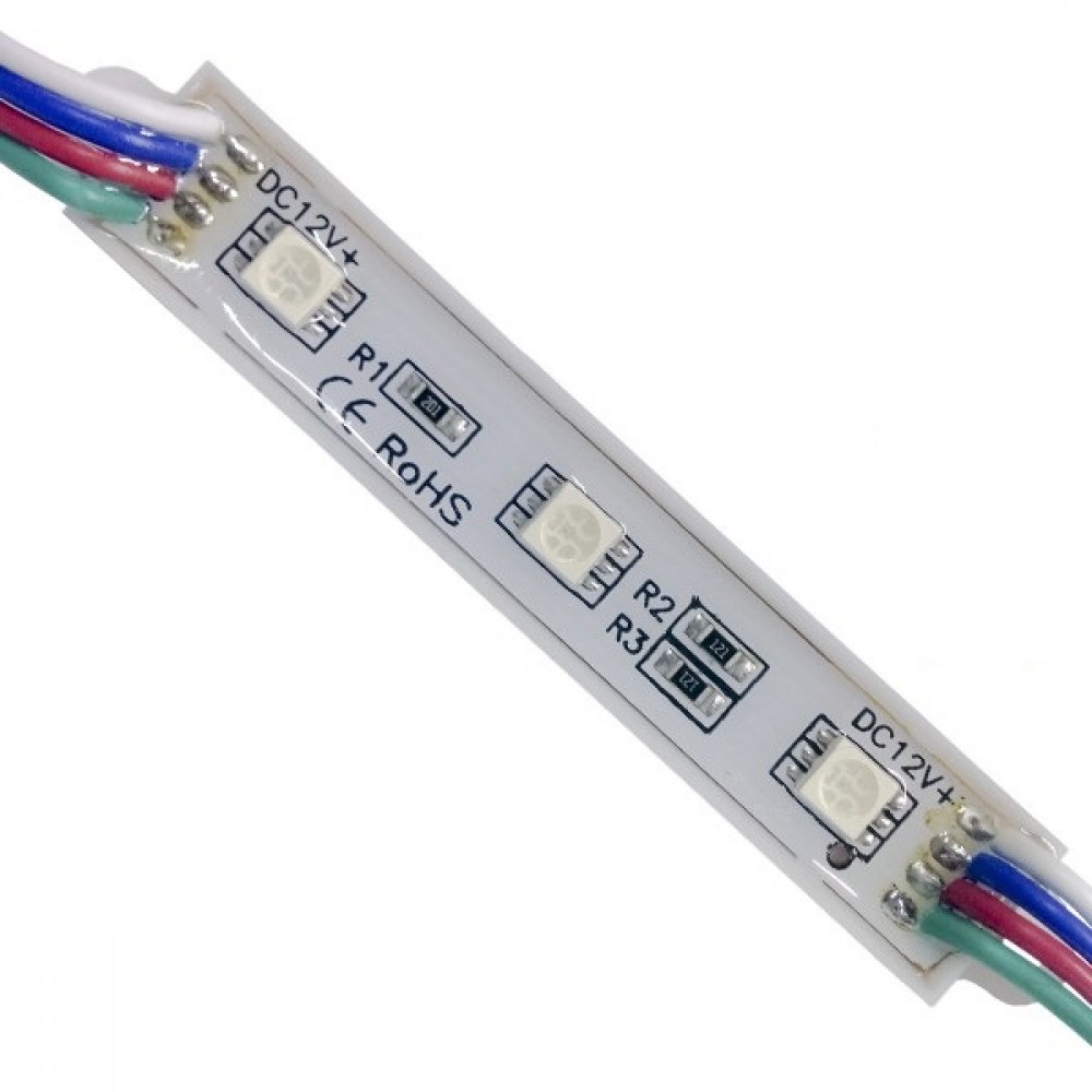 20 Τεμάχια x LED Module 3 SMD 5050 0.8W 12V 50lm IP65 Αδιάβροχο RGB GloboStar 65005 - 65005 20 Τεμάχια x LED Module 3 SMD 5050 0.8W 12V 50lm IP65 Αδιάβροχο RGB GloboStar 65005