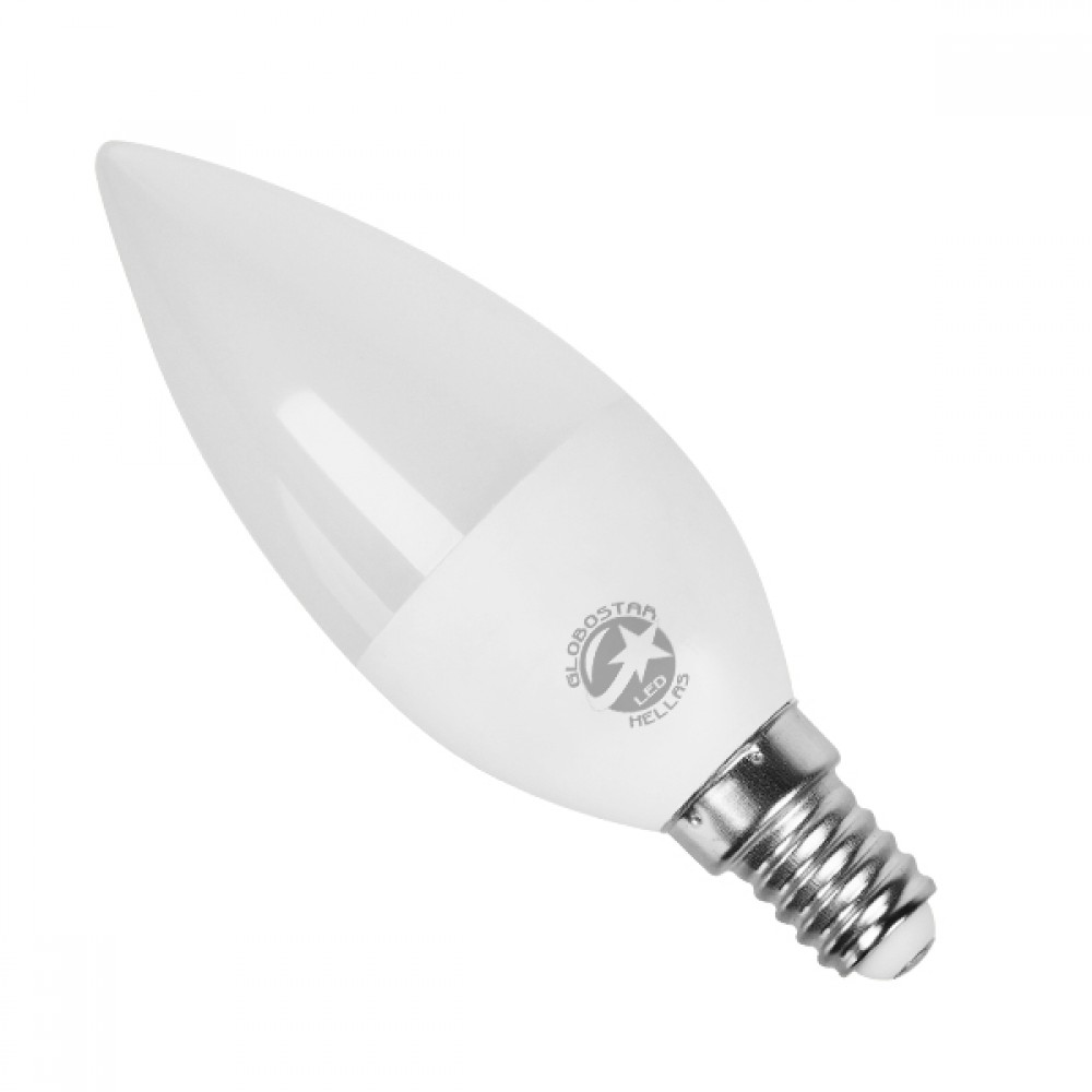 Λάμπα LED E14 Κεράκι C37 6W 230V 570lm 260° Φυσικό Λευκό 4500k Dimmable GloboStar 77457 - 77457 Λάμπα LED E14 Κεράκι C37 6W 230V 570lm 260° Φυσικό Λευκό 4500k Dimmable GloboStar 77457