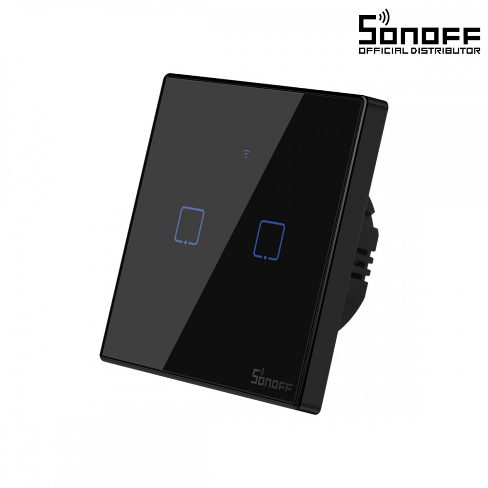 GloboStar® 80019 SONOFF T3EU2C-TX-EU-R2 - Wi-Fi Smart Wall Touch Button Switch 2 Way TX GR Series - 80019 GloboStar® 80019 SONOFF T3EU2C-TX-EU-R2 - Wi-Fi Smart Wall Touch Button Switch 2 Way TX GR Series - 80019