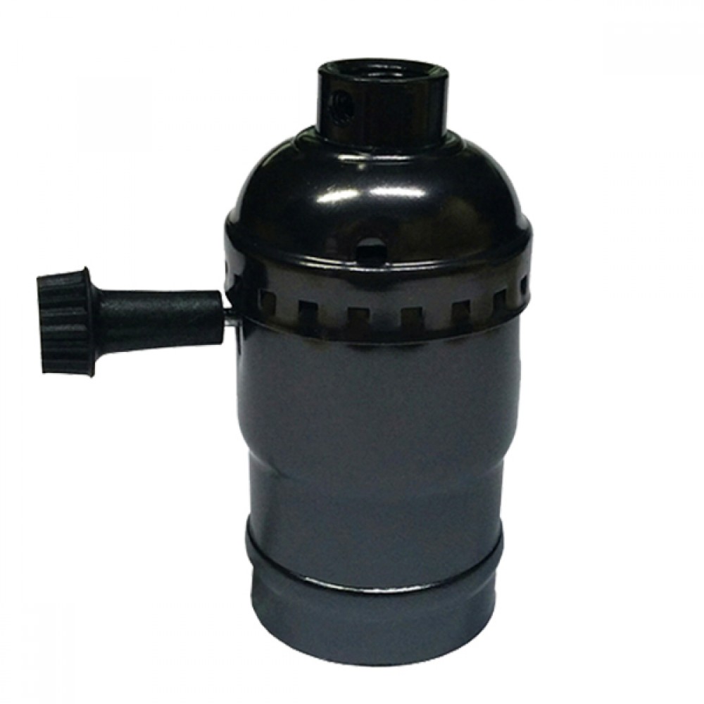 Vintage Industrial Retro E27 Μαύρο Ντουί με Διακόπτη DIY GloboStar 90015 - 90015 Vintage Industrial Retro E27 Μαύρο Ντουί με Διακόπτη DIY GloboStar 90015