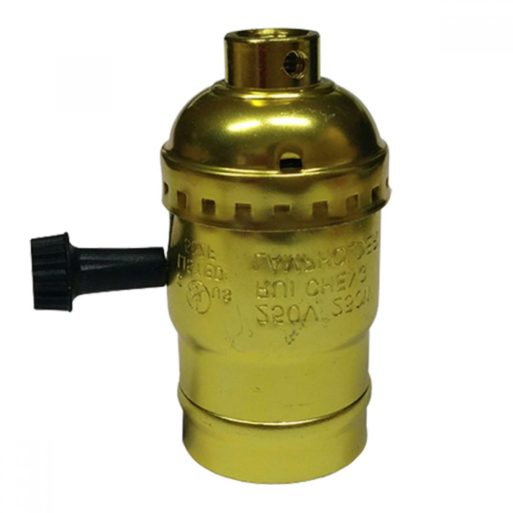 Vintage Industrial Retro E27 Χρυσό Ντουί με Διακόπτη DIY GloboStar 90016 - 90016 Vintage Industrial Retro E27 Χρυσό Ντουί με Διακόπτη DIY GloboStar 90016