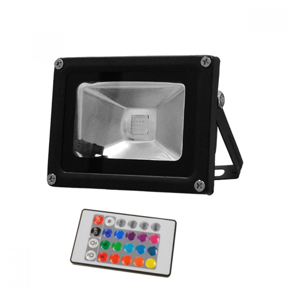 Προβολέας LED 10W 230V 650lm 120° Αδιάβροχος IP65 με Ασύρματο Χειριστήριο RGB GloboStar 62001 - 62001 Προβολέας LED 10W 230V 650lm 120° Αδιάβροχος IP65 με Ασύρματο Χειριστήριο RGB GloboStar 62001