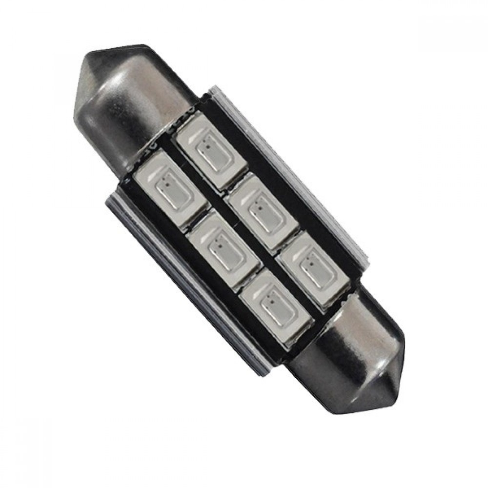 Σωληνωτός LED 39mm Can Bus με 6 SMD 5630 Πράσινο GloboStar 40162 - 40162 Σωληνωτός LED 39mm Can Bus με 6 SMD 5630 Πράσινο GloboStar 40162