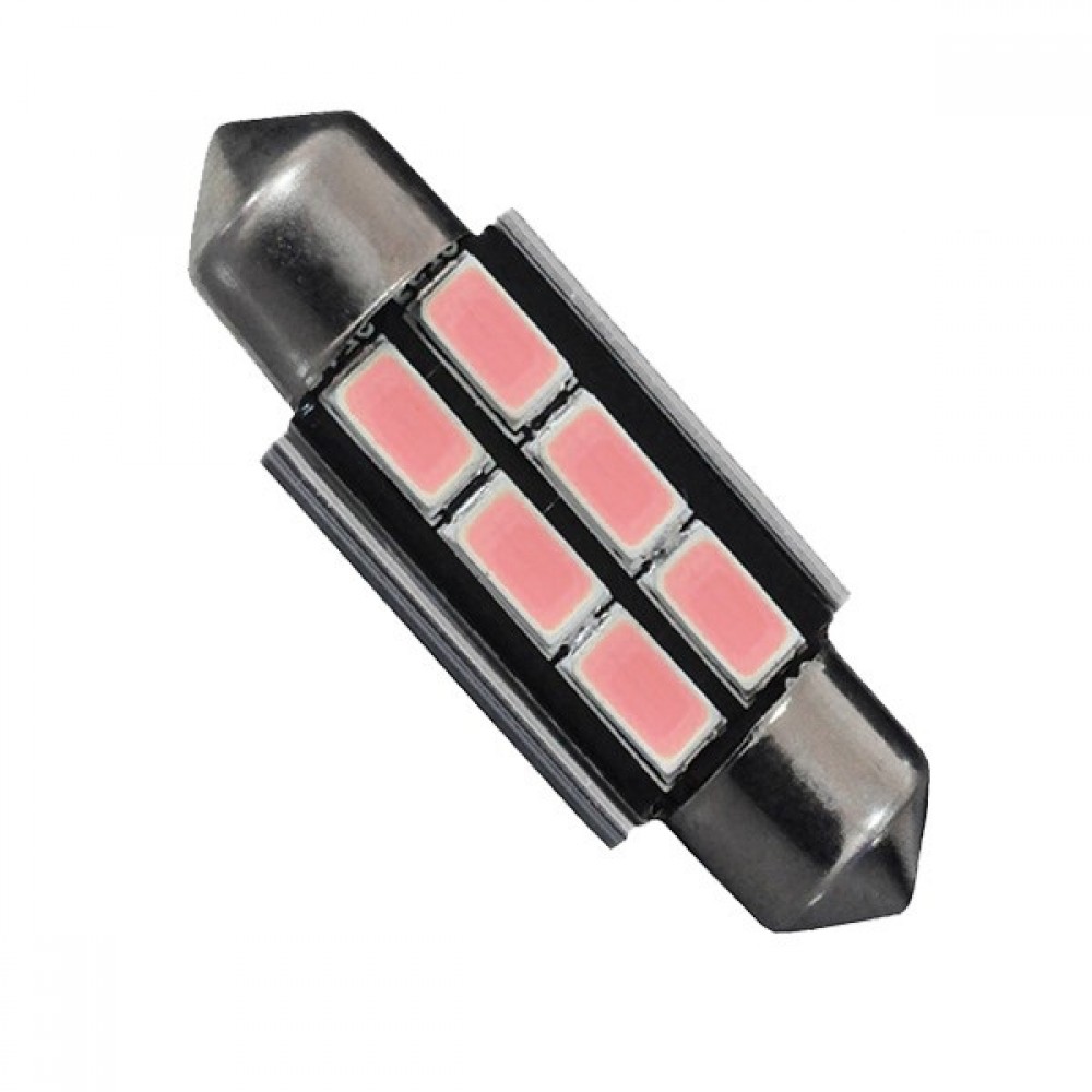 Σωληνωτός LED 39mm Can Bus με 6 SMD 5630 Φούξια GloboStar 40163 - 40163 Σωληνωτός LED 39mm Can Bus με 6 SMD 5630 Φούξια GloboStar 40163