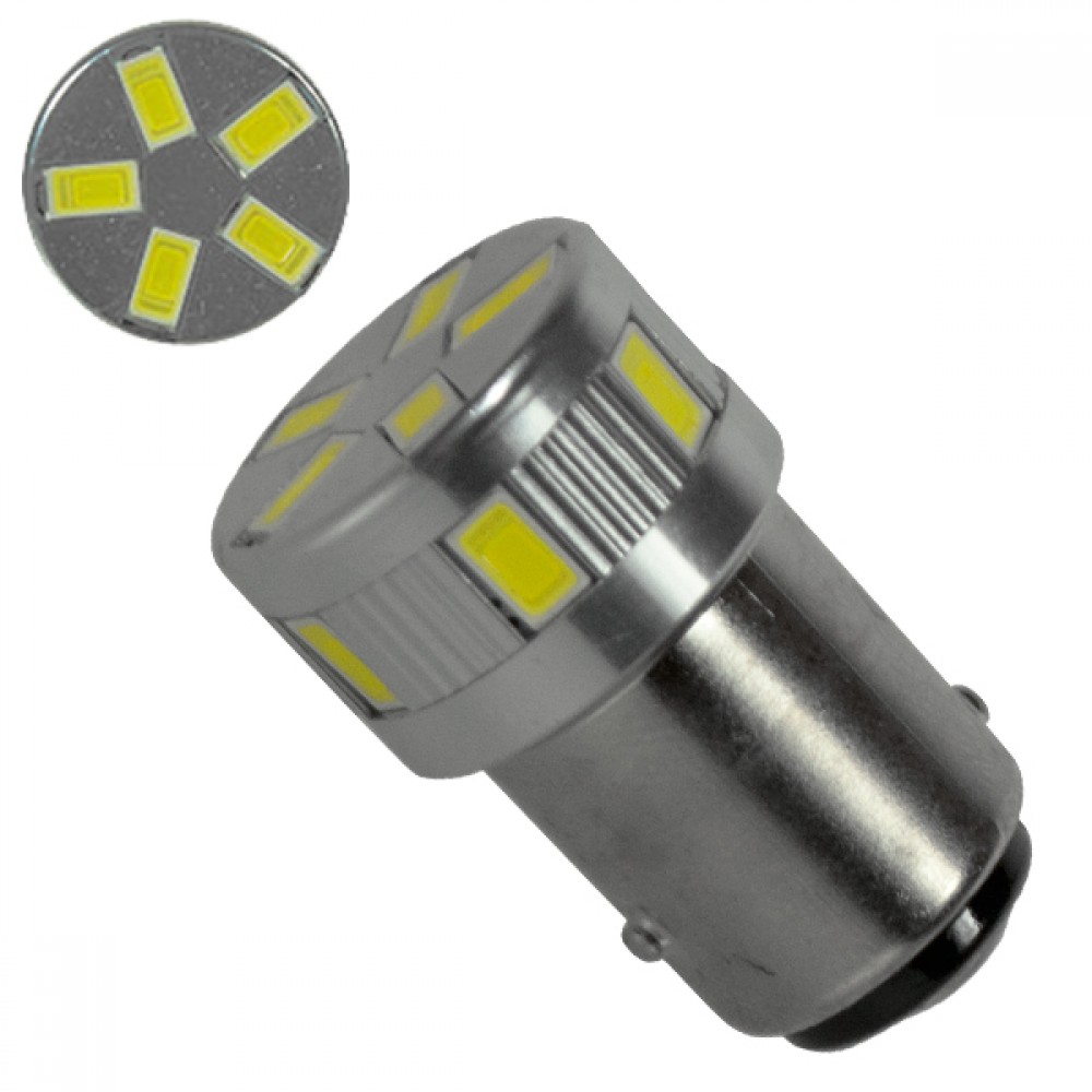 Λαμπτήρας LED 1157 11 SMD 5730 Ψυχρό Λευκό GloboStar 04486 - 04486 Λαμπτήρας LED 1157 11 SMD 5730 Ψυχρό Λευκό GloboStar 04486