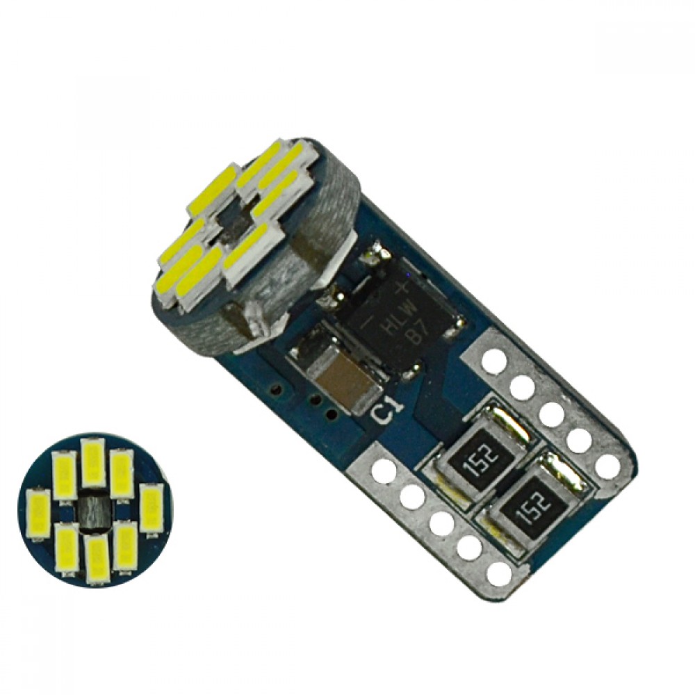 Λαμπτήρας LED T10 Can Bus με 12 SMD 3014 Samsung Chip 24v 6000k GloboStar 05482 - 05482 Λαμπτήρας LED T10 Can Bus με 12 SMD 3014 Samsung Chip 24v 6000k GloboStar 05482