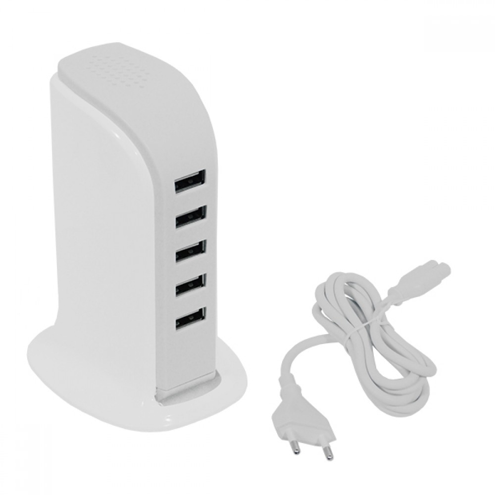 Επιτραπέζιος Φορτιστής USB 5 Θέσεων 6A 30 Watt 5V DC Λευκός GloboStar 69999 - 69999 Επιτραπέζιος Φορτιστής USB 5 Θέσεων 6A 30 Watt 5V DC Λευκός GloboStar 69999
