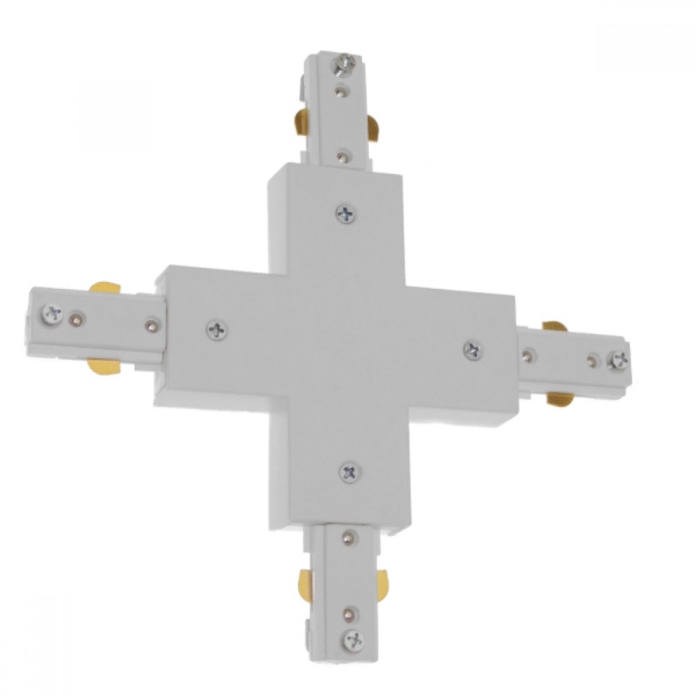 Διφασικός Connector 3 Καλωδίων Συνδεσμολογίας Cross (+) για Λευκή Ράγα Οροφής GloboStar 93135 - 93135 Διφασικός Connector 3 Καλωδίων Συνδεσμολογίας Cross (+) για Λευκή Ράγα Οροφής GloboStar 93135