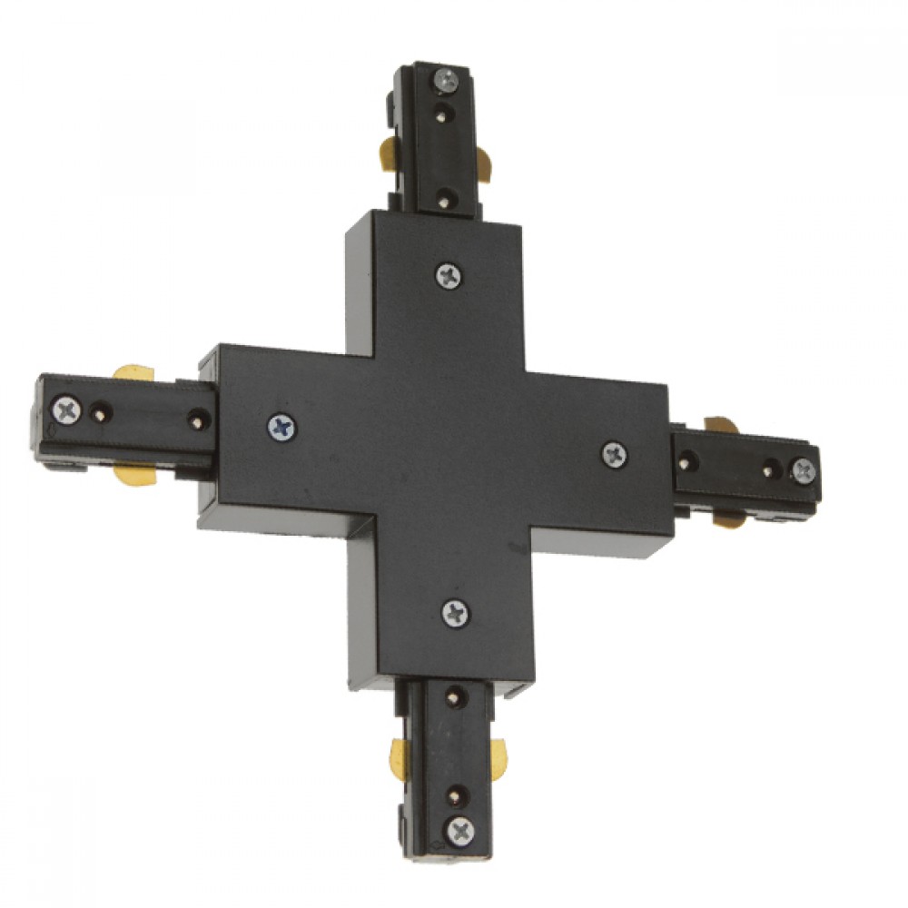 Διφασικός Connector 3 Καλωδίων Συνδεσμολογίας Cross (+) για Μαύρη Ράγα Οροφής GloboStar 93136 - 93136 Διφασικός Connector 3 Καλωδίων Συνδεσμολογίας Cross (+) για Μαύρη Ράγα Οροφής GloboStar 93136