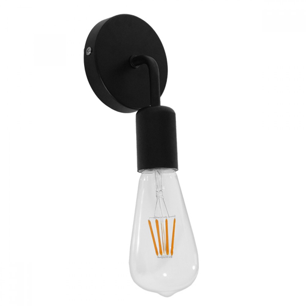 GloboStar® DON 01396 Vintage Φωτιστικό Τοίχου Απλίκα Μονόφωτο Μαύρο Μεταλλικό Μ10 x Π7 x Υ16cm - 01396 GloboStar® DON 01396 Vintage Φωτιστικό Τοίχου Απλίκα Μονόφωτο Μαύρο Μεταλλικό Μ10 x Π7 x Υ16cm