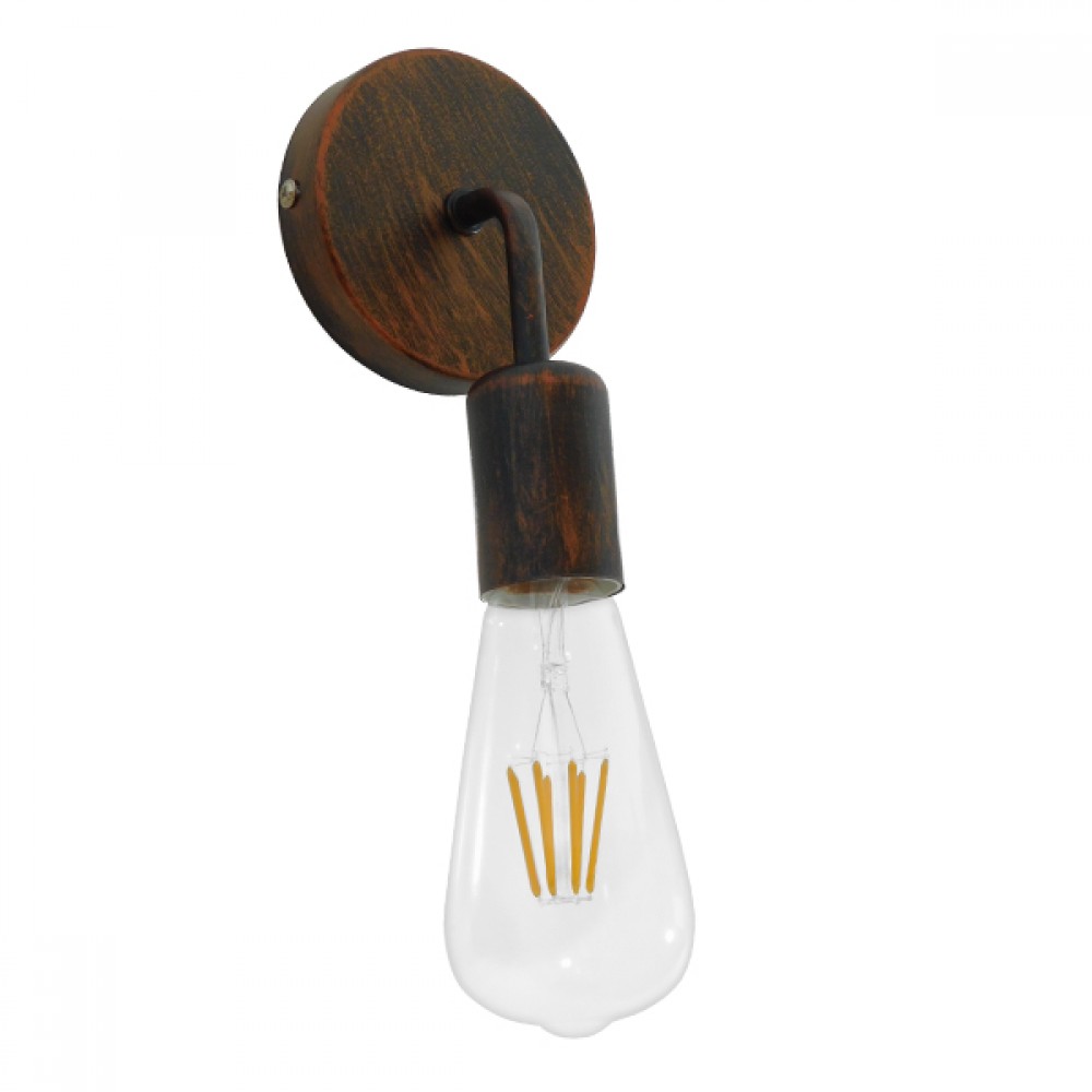 GloboStar® ASPID 01398 Vintage Φωτιστικό Τοίχου Απλίκα Μονόφωτο Καφέ Σκουριά Μεταλλικό Μ10 x Π7 x Υ16cm - 01398 GloboStar® ASPID 01398 Vintage Φωτιστικό Τοίχου Απλίκα Μονόφωτο Καφέ Σκουριά Μεταλλικό Μ10 x Π7 x Υ16cm - 01398