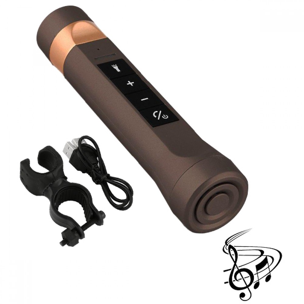 LED Φακός Επαναφορτιζόμενος 8W 800lm Καφέ POWERBANK με Βάση Στήριξης Ποδηλάτου και Υποδοχές SD Card - USB με Ηχείο 3W Bluetooth GloboStar 06207 - 06207 LED Φακός Επαναφορτιζόμενος 8W 800lm Καφέ POWERBANK με Βάση Στήριξης Ποδηλάτου και Υποδοχές SD Card - USB με Ηχείο 3W Bluetooth GloboStar 06207
