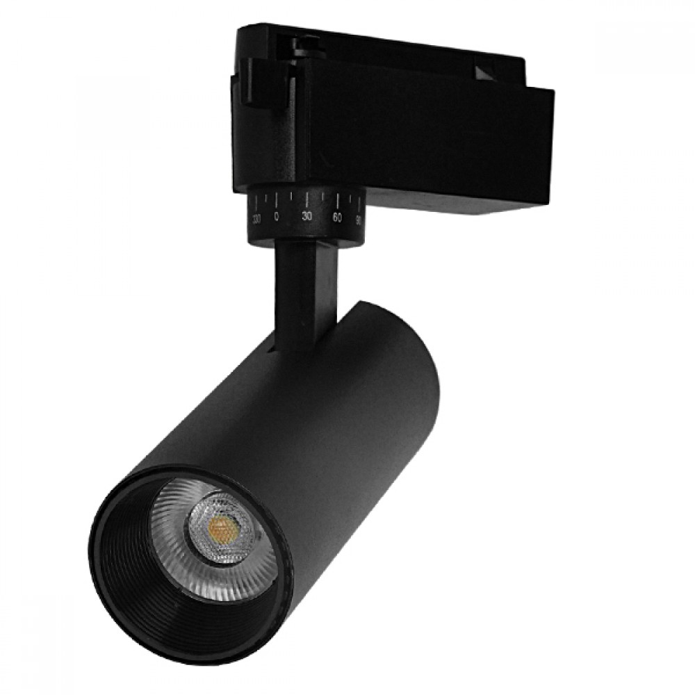 Μονοφασικό Bridgelux COB LED Μάυρο Φωτιστικό Σποτ Ράγας 10W 230V 1200lm 30° Θερμό Λευκό 3000k GloboStar 93093 - 93093 Μονοφασικό Bridgelux COB LED Μάυρο Φωτιστικό Σποτ Ράγας 10W 230V 1200lm 30° Θερμό Λευκό 3000k GloboStar 93093