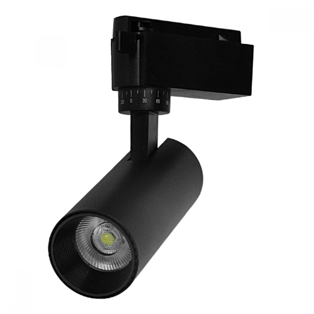 Μονοφασικό Bridgelux COB LED Μάυρο Φωτιστικό Σποτ Ράγας 10W 230V 1300lm 30° Ψυχρό Λευκό 6000k GloboStar 93095 - 93095 Μονοφασικό Bridgelux COB LED Μάυρο Φωτιστικό Σποτ Ράγας 10W 230V 1300lm 30° Ψυχρό Λευκό 6000k GloboStar 93095